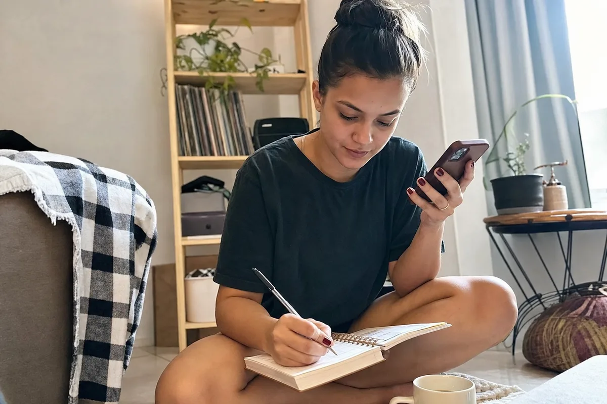 Foto ilustrativa: pessoa salvando um vídeo do TikTok no celular